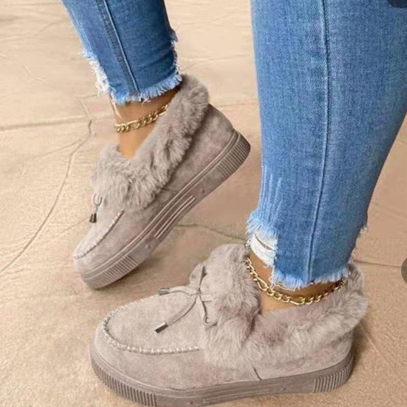 Chaussons Hiver Femmes Confort - Suédine Douce avec Doublure Fausse Fourrure & Semelle Grip - LuxeStyle