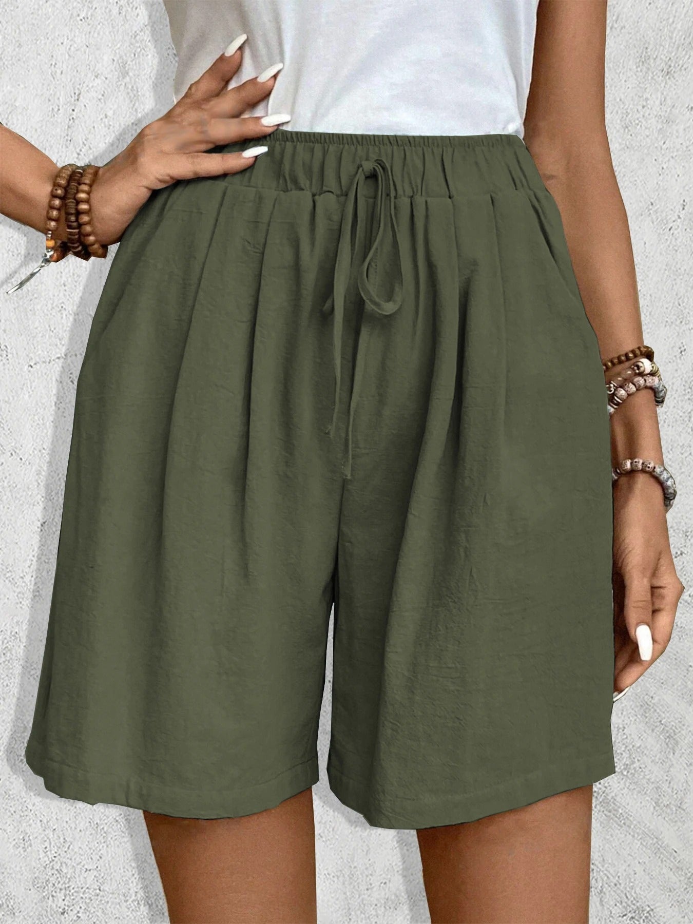Short Décontracté Rose Femme Élastiqué