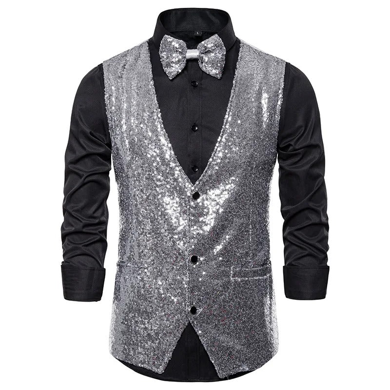 Gilet de soirée Élégant Pailleté pour Homme - LuxeStyle