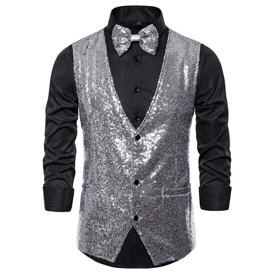 Gilet de soirée Élégant Pailleté pour Homme - LuxeStyle