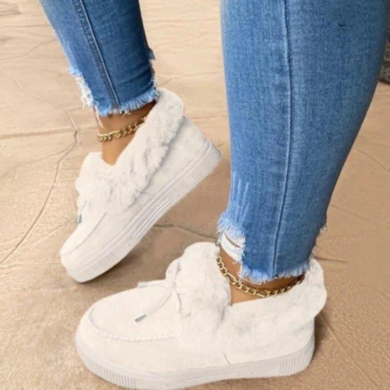 Chaussons Hiver Femmes Confort - Suédine Douce avec Doublure Fausse Fourrure & Semelle Grip