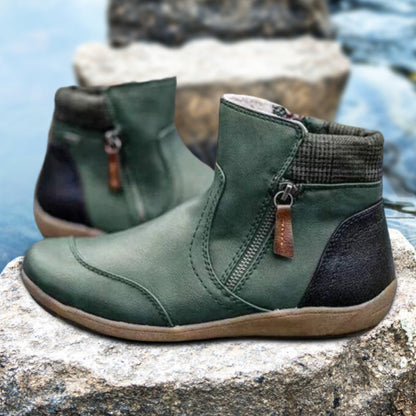 Bottes Cuir Foncé Femmes À Lacets