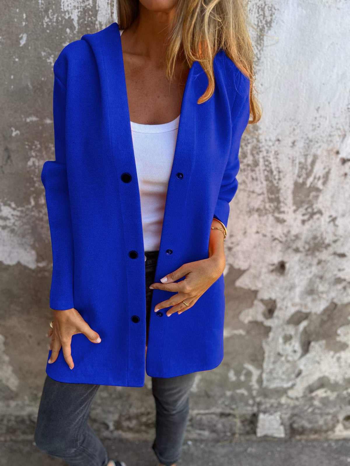 Parka Femme Grise Capuche Boutons