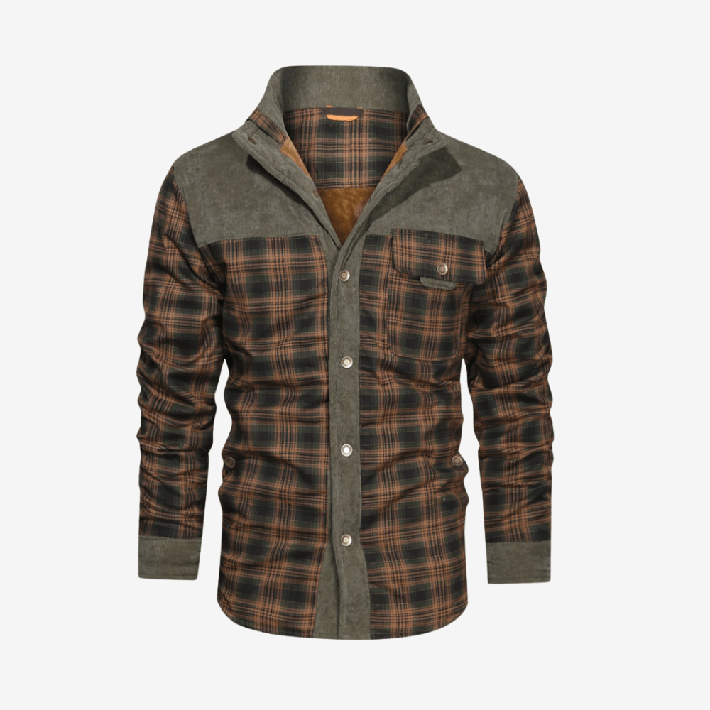 Veste hivernale à carreaux chic pour homme - luxestyle