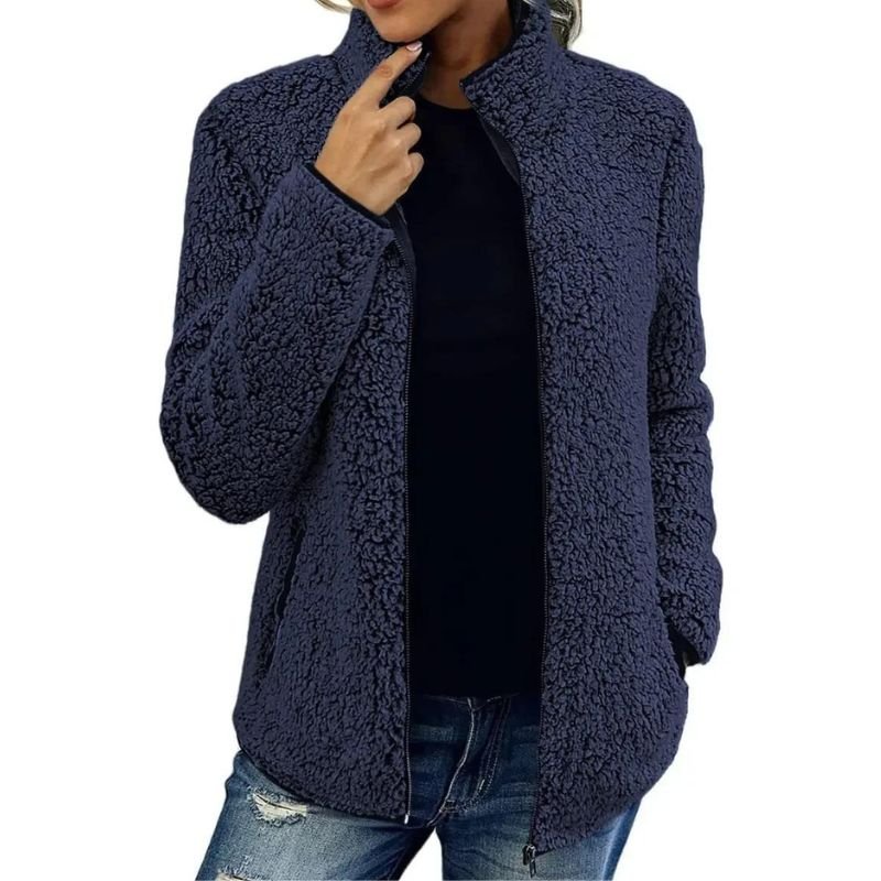 Veste Hivernale Douce Femme - Manteau Élégant Léger avec Fermeture Éclair