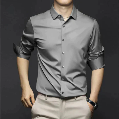 Chemise Homme Noir Classique à Manches Longues