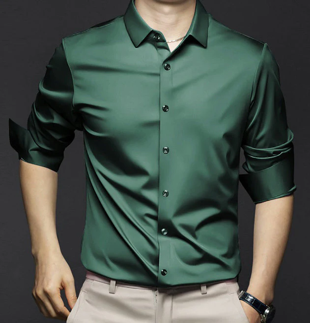 Chemise Homme Noir Classique à Manches Longues