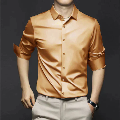 Chemise Homme Noir Classique à Manches Longues