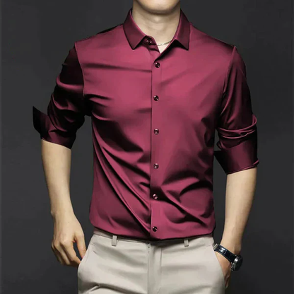 Chemise Homme Noir Classique à Manches Longues