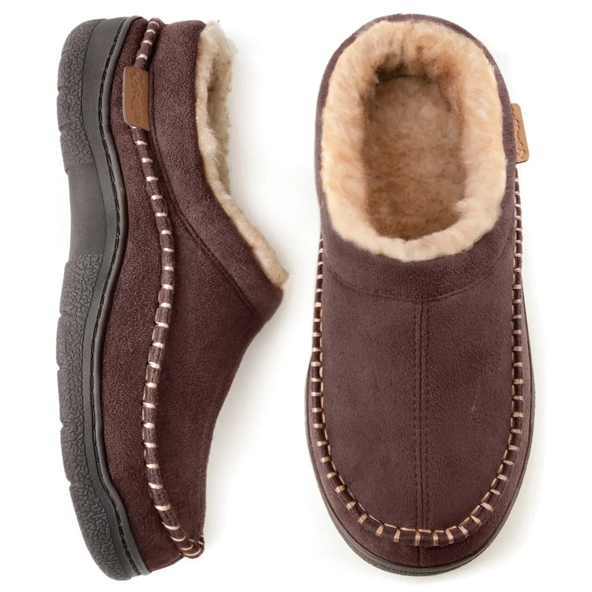 Chaussons Homme Confort - Pantoufles Douillettes avec Semelle Grip
