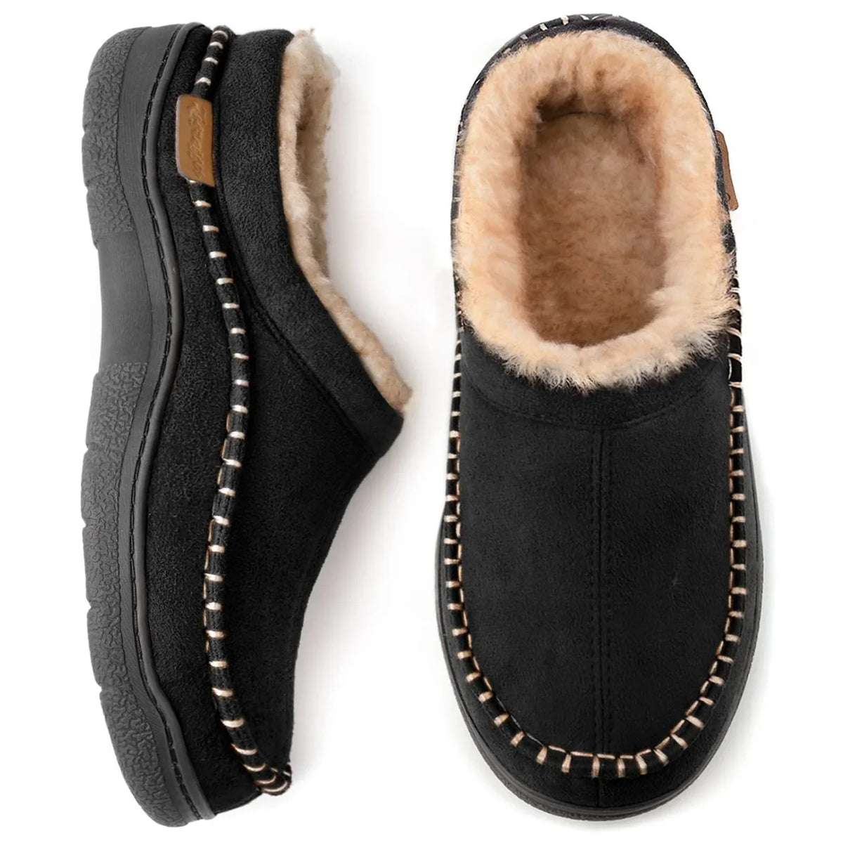 Chaussons Homme Confort - Pantoufles Douillettes avec Semelle Grip
