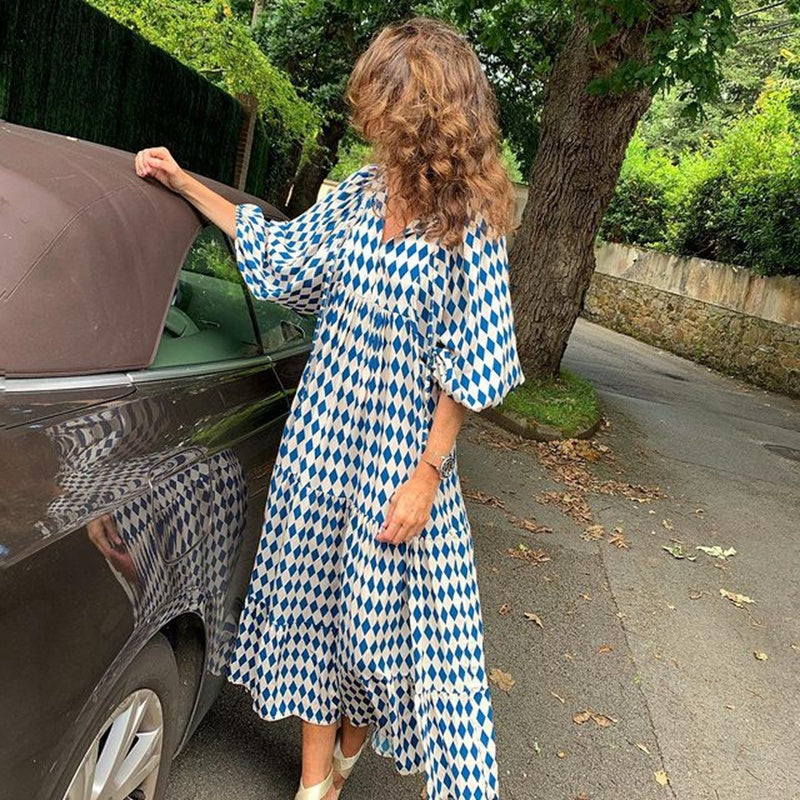 Robe décontractée femme grande taille col V