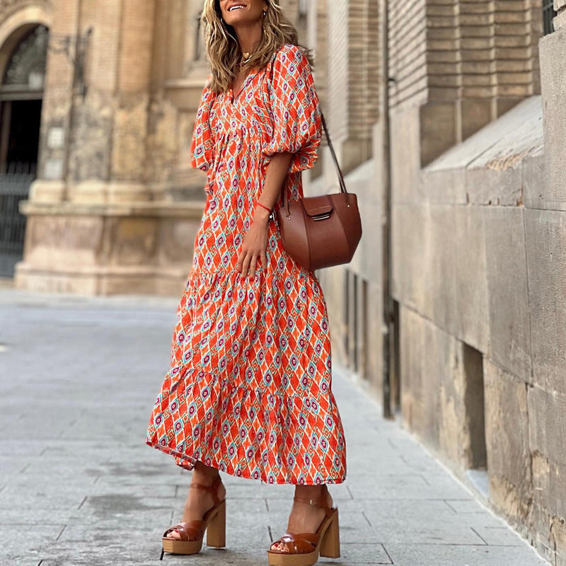 Robe décontractée femme grande taille col V
