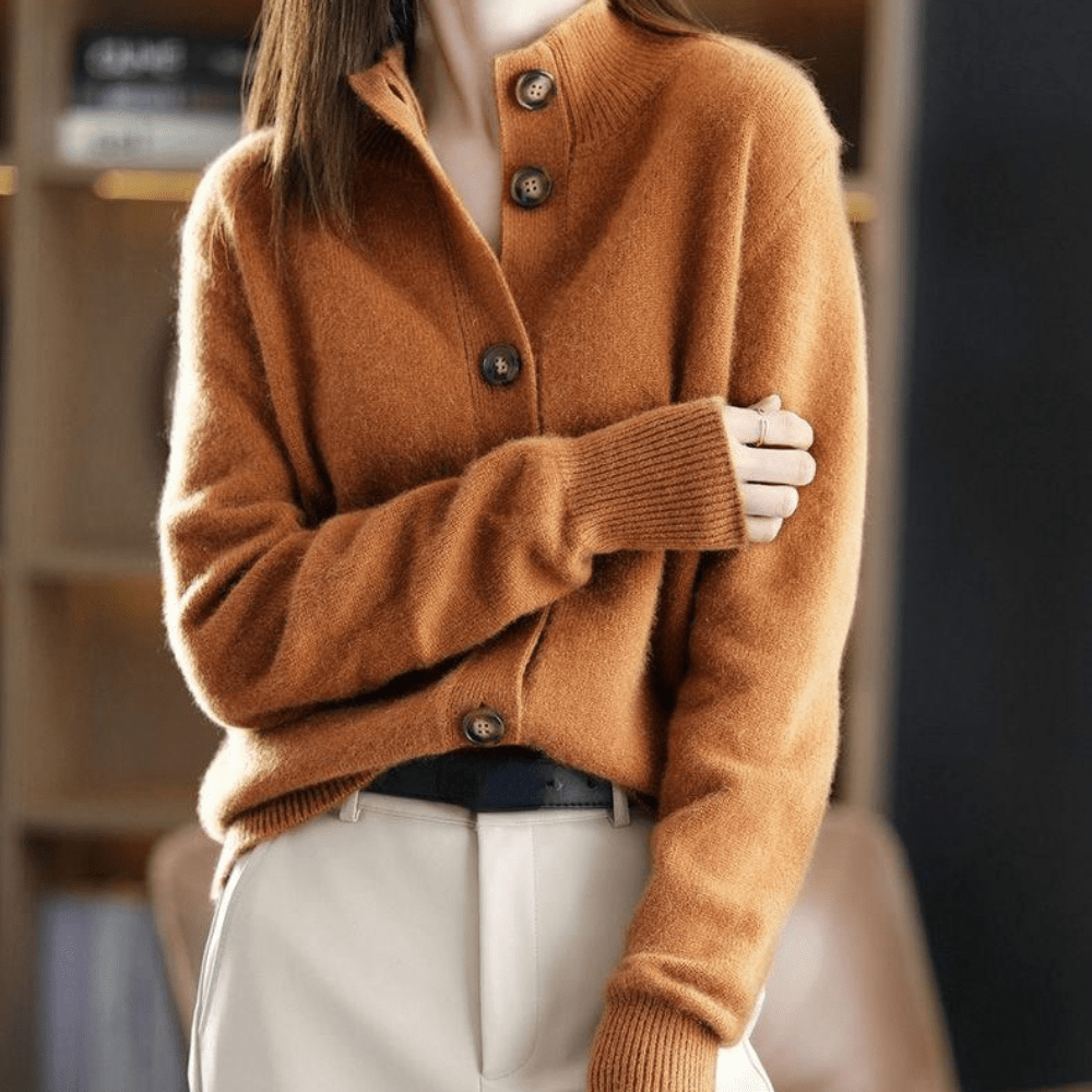 Cardigan Femme Très Doux avec Col V et Fermeture Élégante