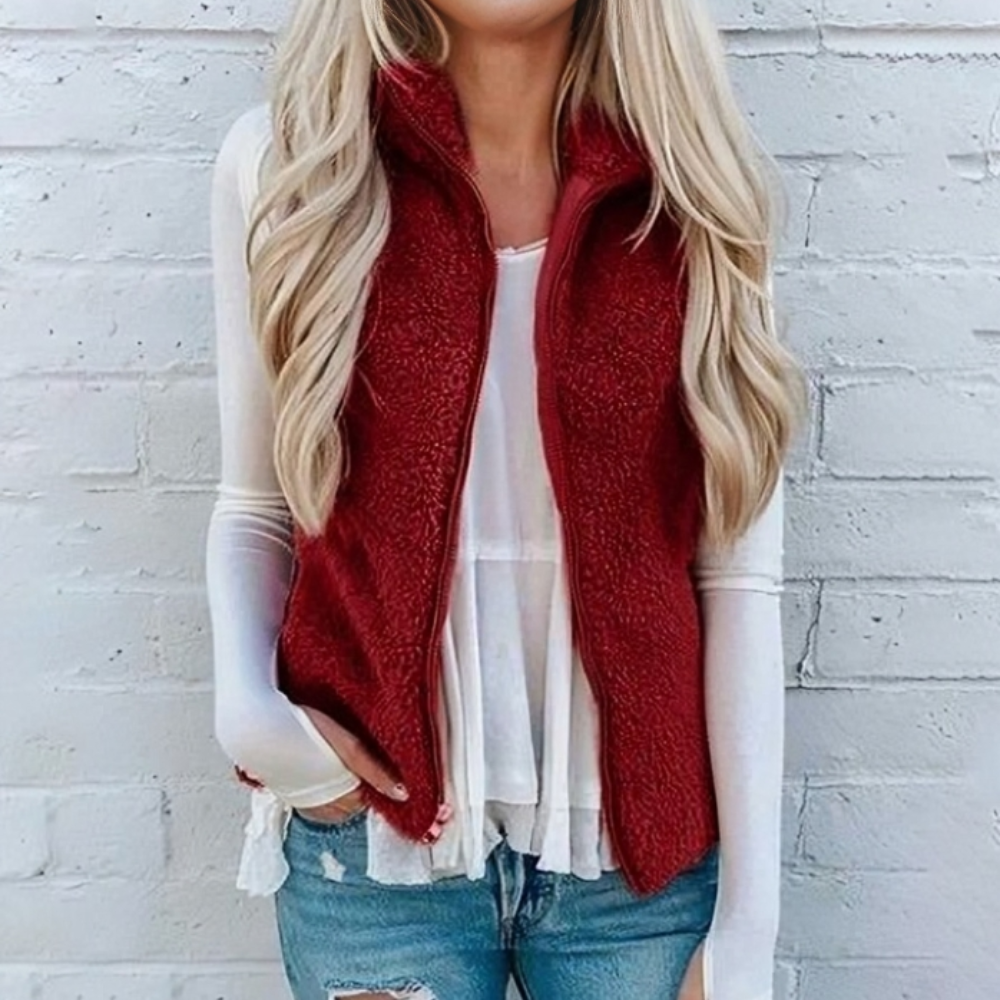 Gilet Polaire Élégant Femme - Légère et Confortable avec Manches Longues