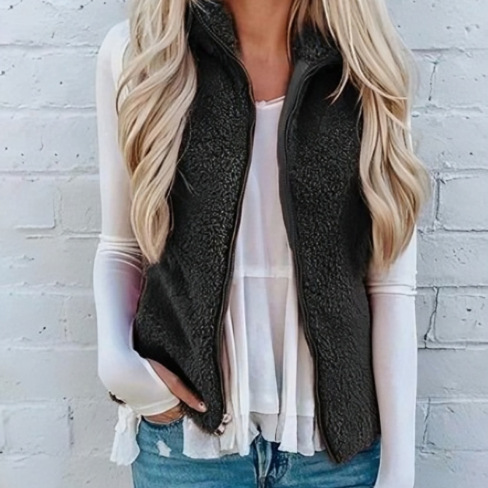 Gilet Polaire Élégant Femme - Légère et Confortable avec Manches Longues