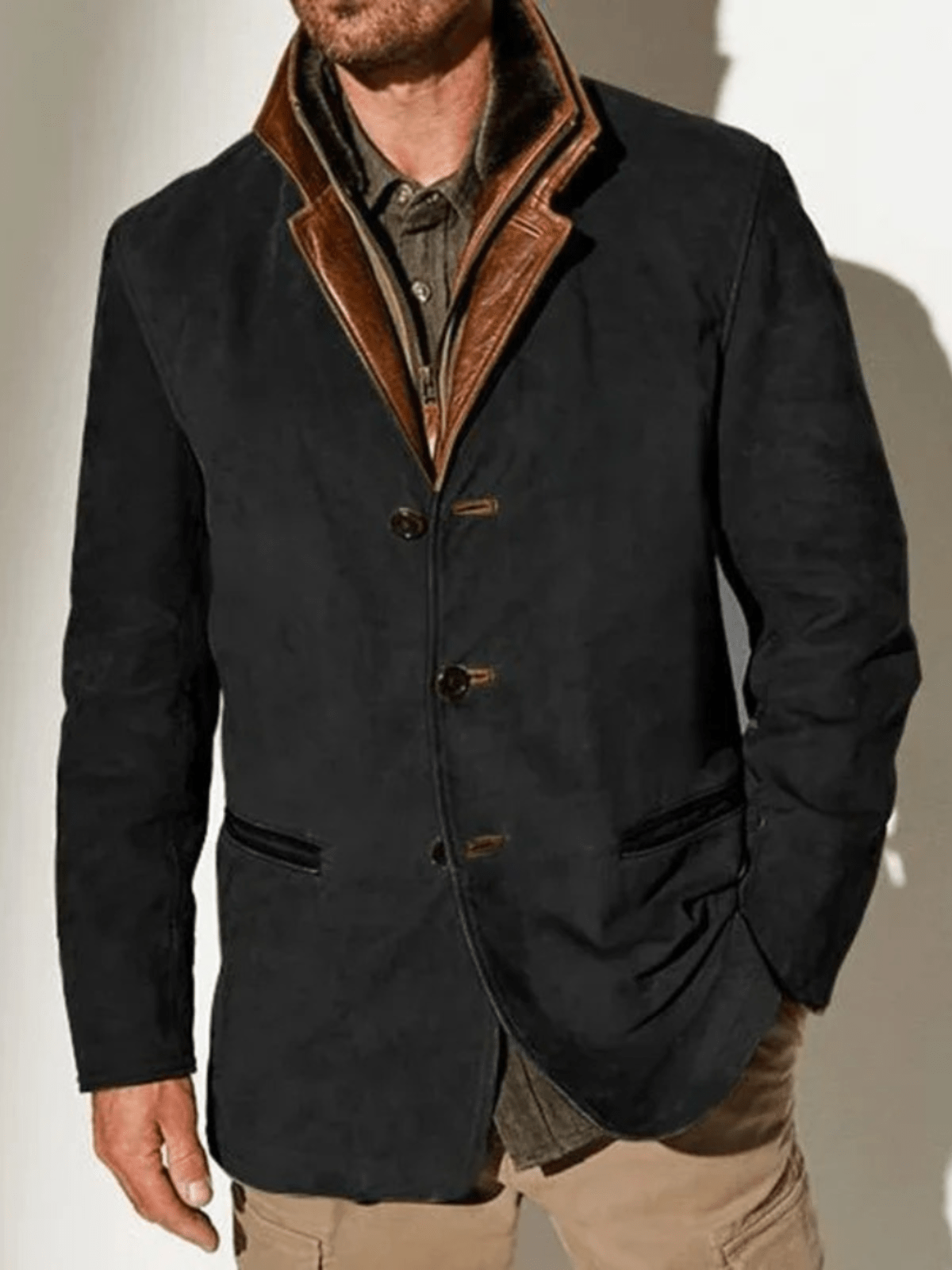 Veste Cuir Classique pour Homme - Élégante et Résistante
