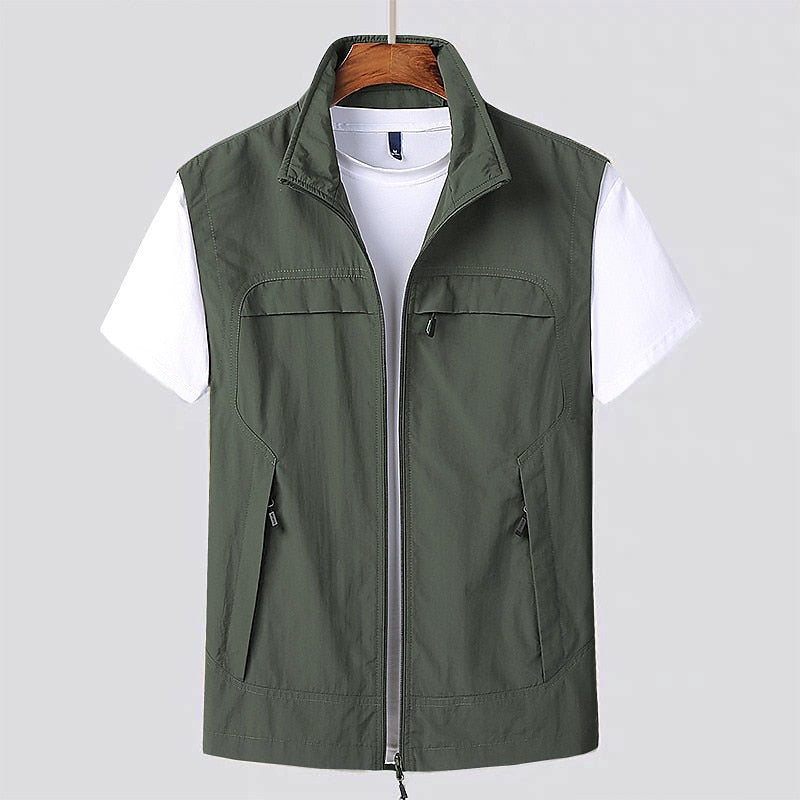 Gilet Homme Navy Style Sport avec Poches Fermeture Éclair