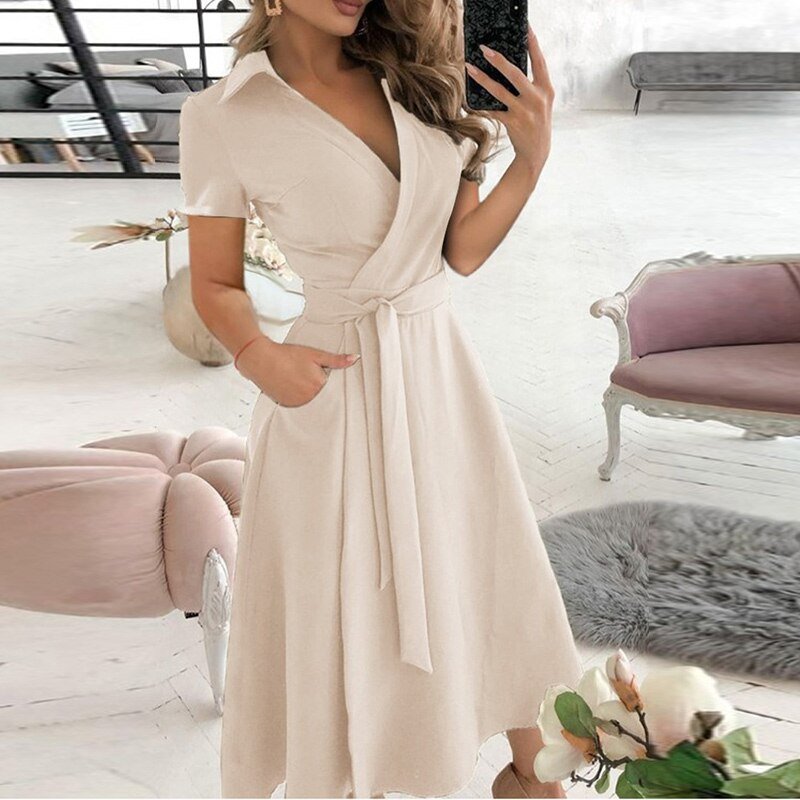 Robe Féminine Taille A Pour Femme | Longueur Mi-Mollet