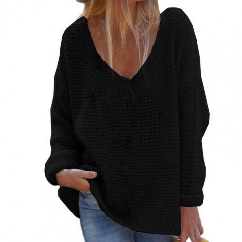 Pull Femme Gris Col V Manches Longues
