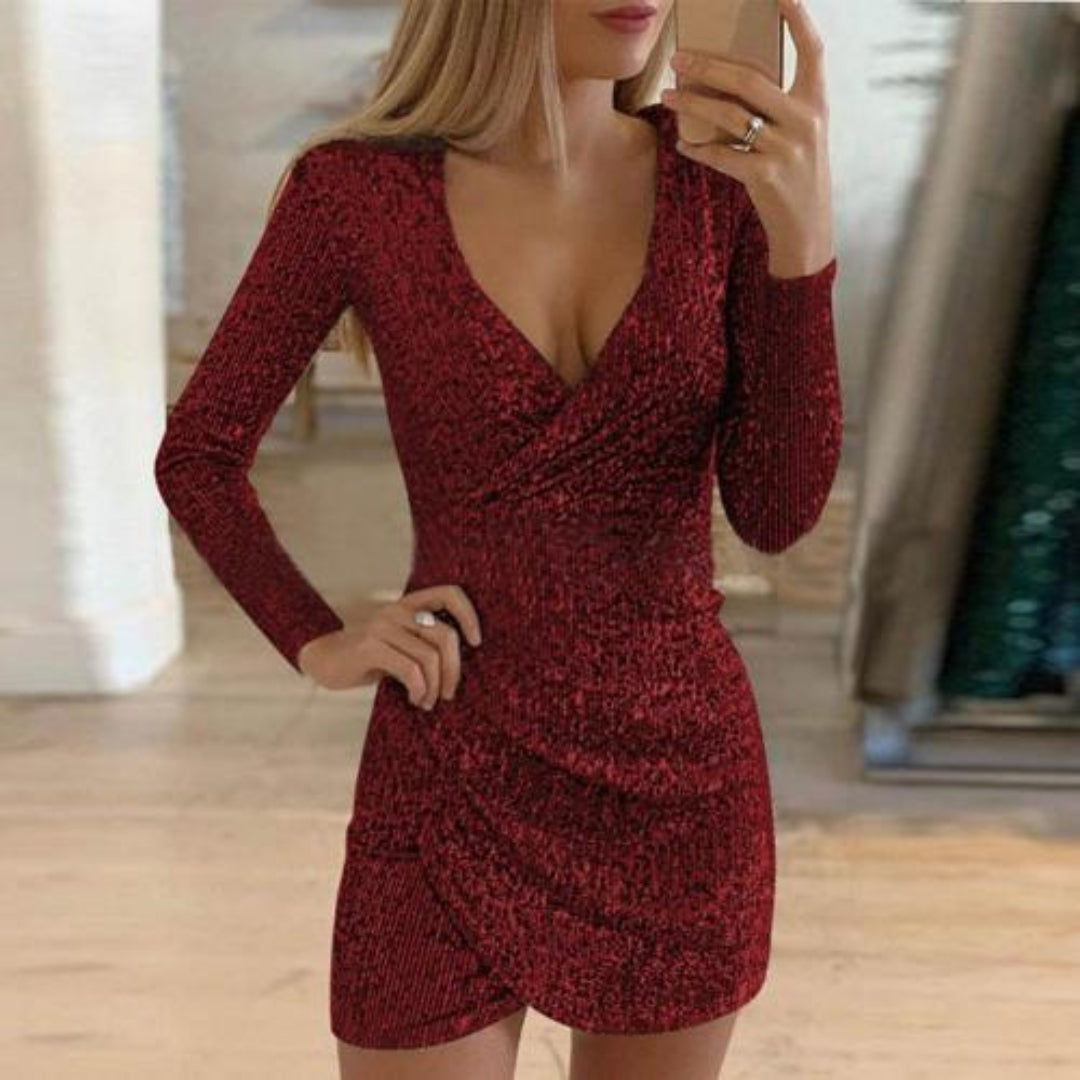 Robe de Cocktail Élégante à Séquins pour Femmes