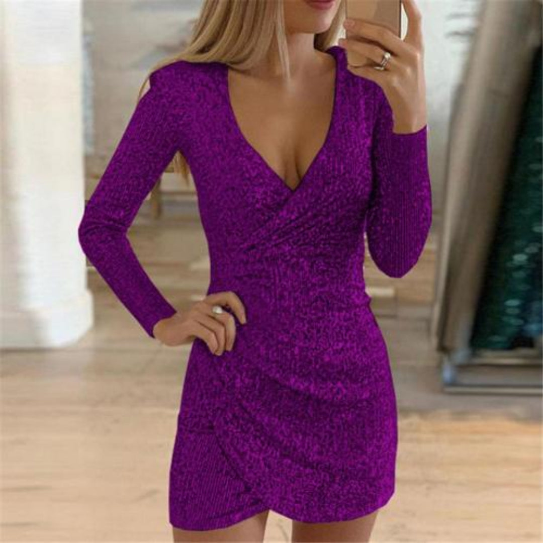 Robe de Cocktail Élégante à Séquins pour Femmes