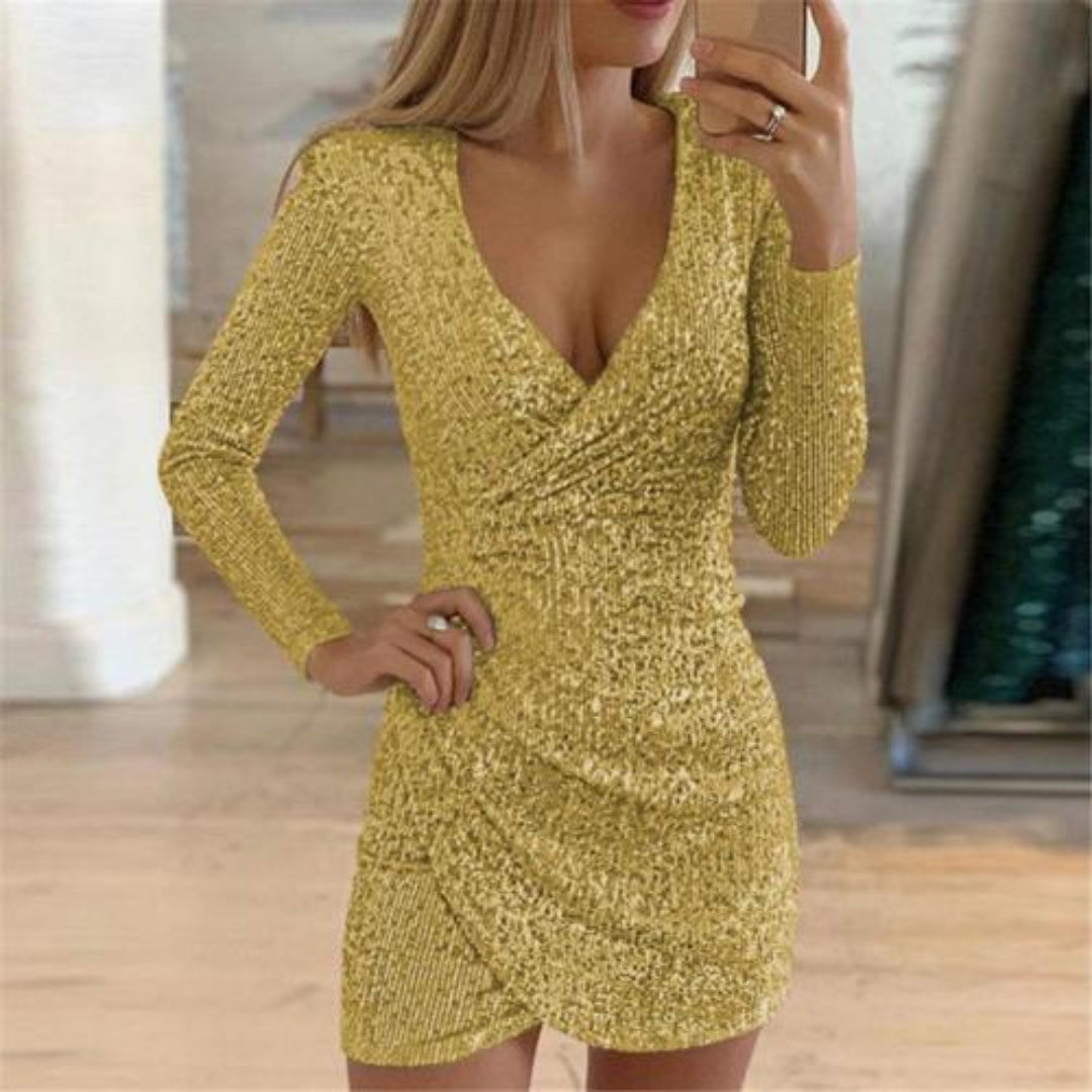Robe de Cocktail Élégante à Séquins pour Femmes