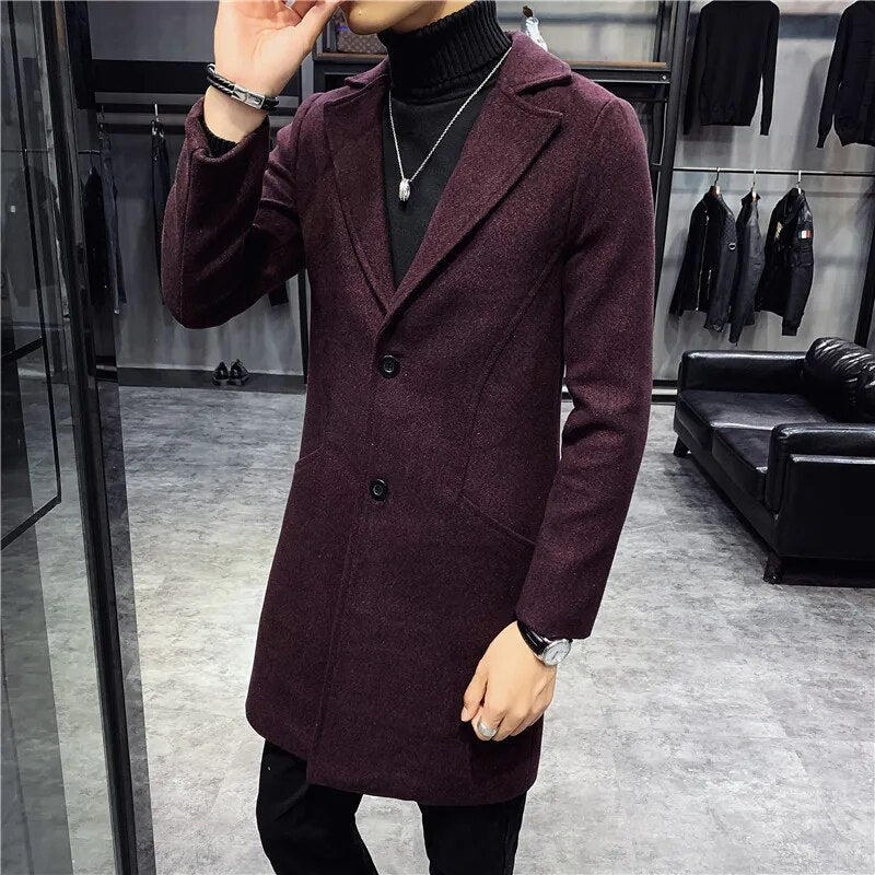 Manteau Homme Hiver Élégant à Boutons