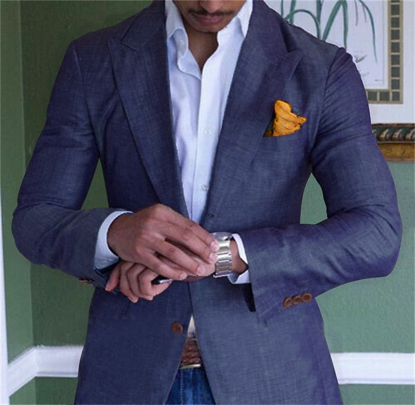 Blazer Homme Noir avec Pochette Rouge - LuxeStyle