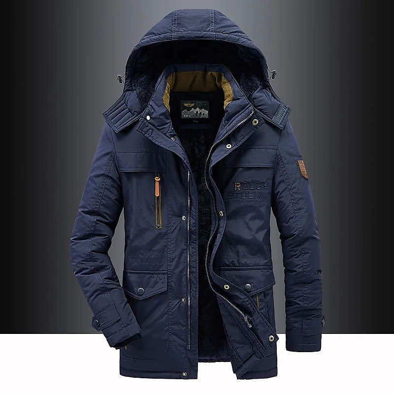 Doudoune Hiver avec Capuchon et Fermeture Éclair pour Homme
