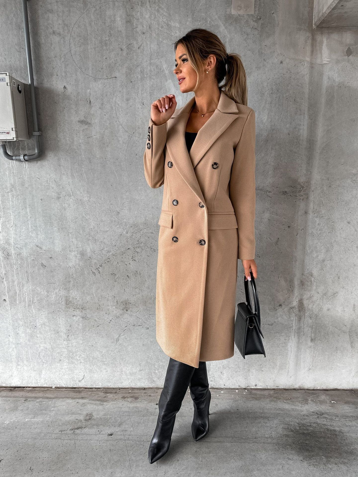 Manteau Femme Hiver Blanc Néo avec Fermeture Boutons