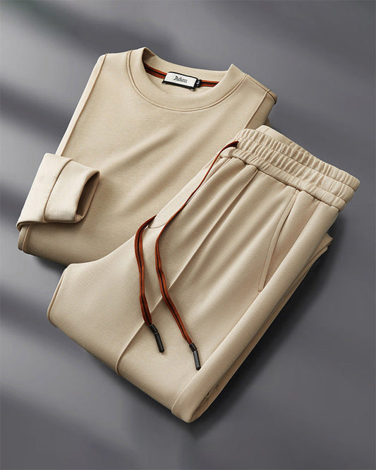 Costume Décontracté Homme Col Rond Pantalon Chino - LuxeStyle