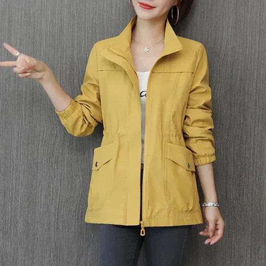 Veste coupe-vent élégante avec col montant pour femme