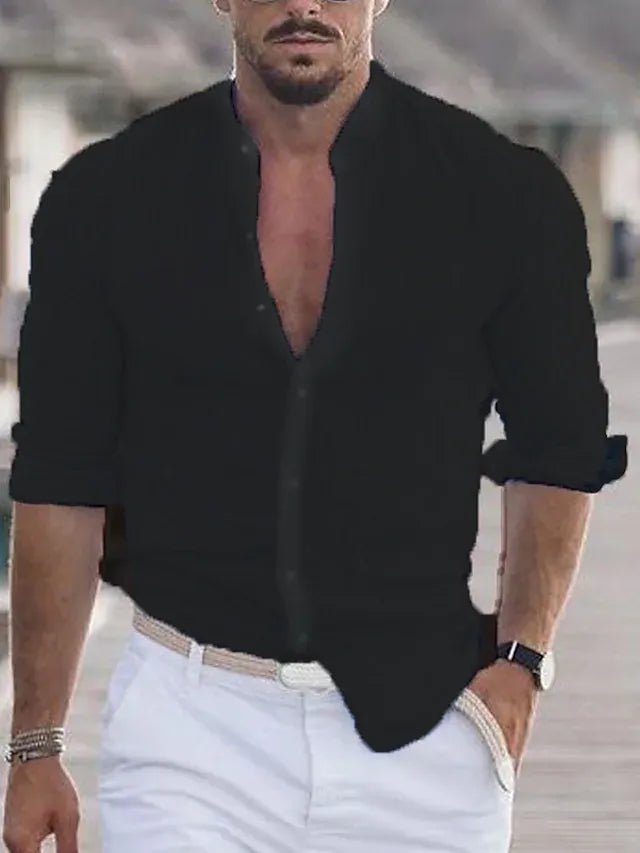 Chemise Homme Classique Manches Longues Élégante