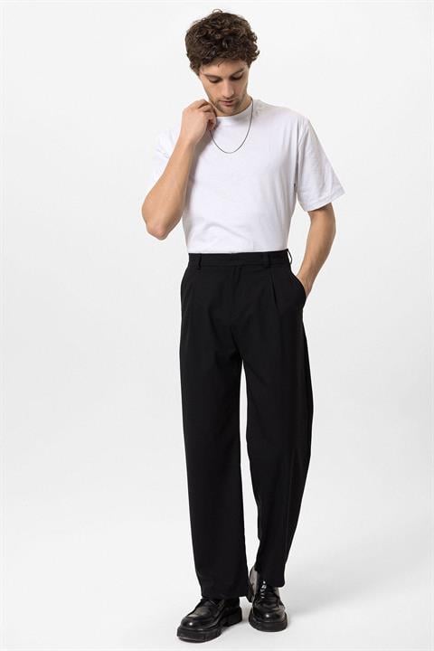 Pantalon Classique Homme Taille Élevée pour Travail