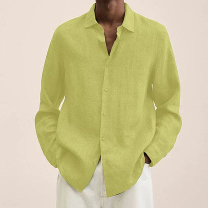 Chemise Homme Lin Fraîche Manches Longues