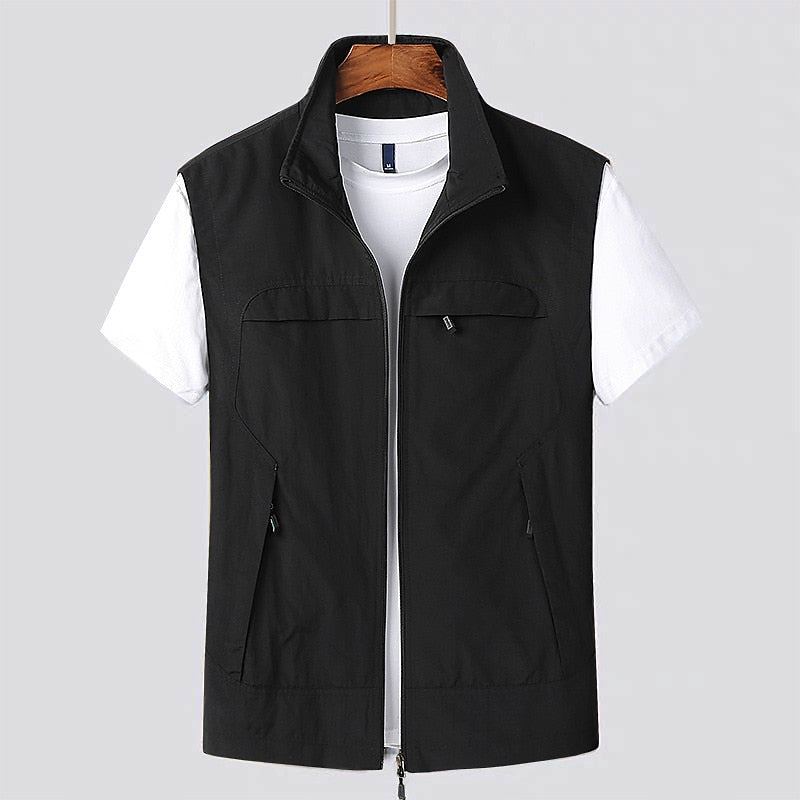 Gilet Homme Navy Style Sport avec Poches Fermeture Éclair