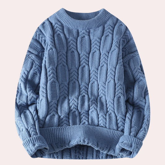 TIBERIU - Pull Tricoté Détendu pour Hommes